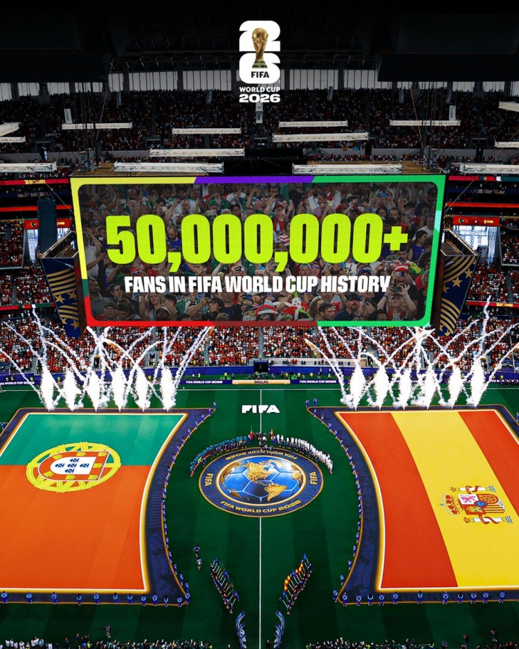 官方：世界杯历史现场观众突破5000万大关