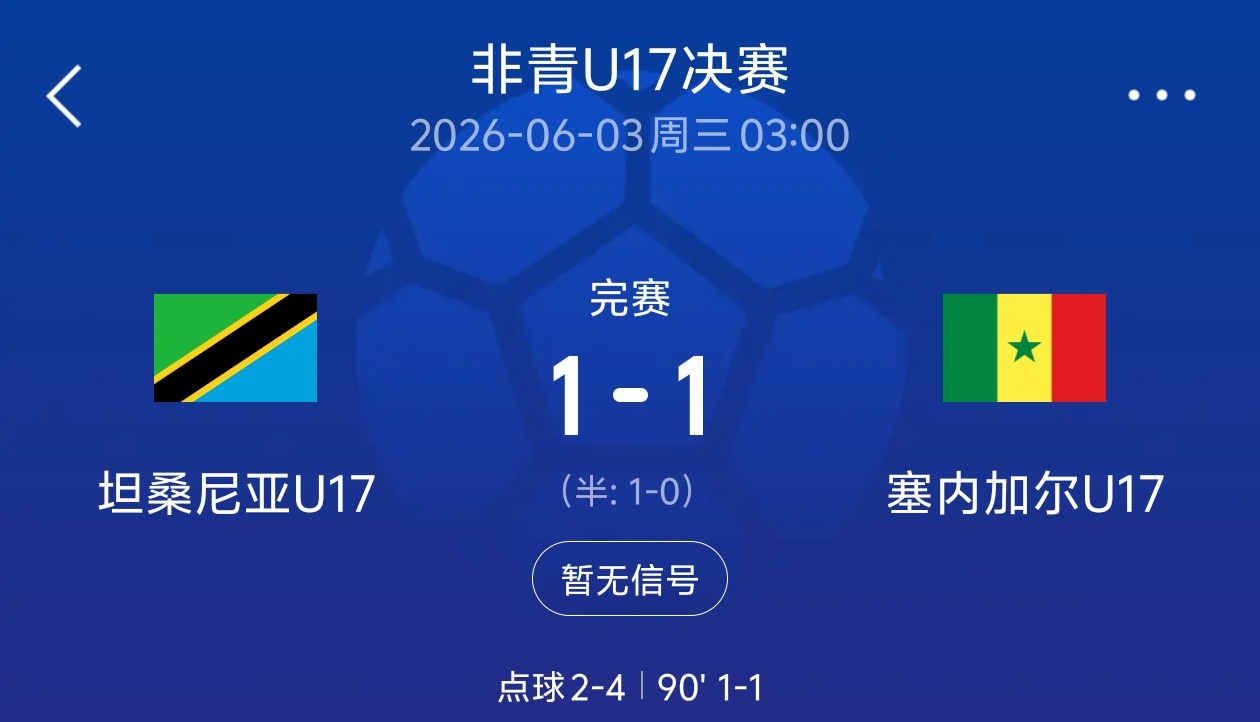 全场被动：国足U17射门2比16遭坦桑尼亚零封