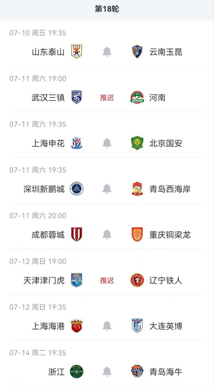 台风巴威来袭,中超第18轮浙江vs海牛延期至7月14日,三镇vs河南、津门虎vs铁人待定 台风巴威来袭,中超第18轮浙江vs海牛延期至7月14日,三镇vs河南、津门虎vs铁人待定