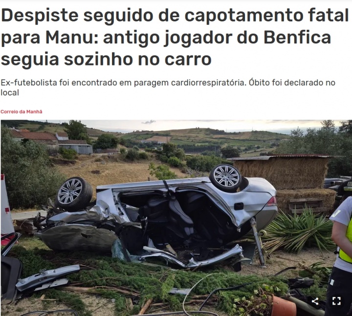 43岁前国安外援马努车祸身亡,葡媒披露现场细节