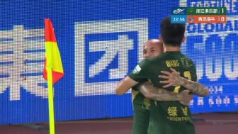陶强龙补时绝杀 浙江3-2青岛海牛结束两连败 米特里策传射
