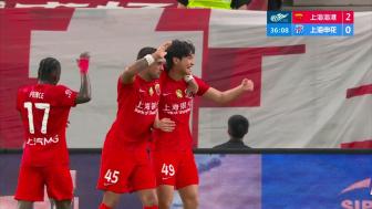 德比复仇!海港2-0申花 莱昂纳多李新翔联袂破门 积分反超