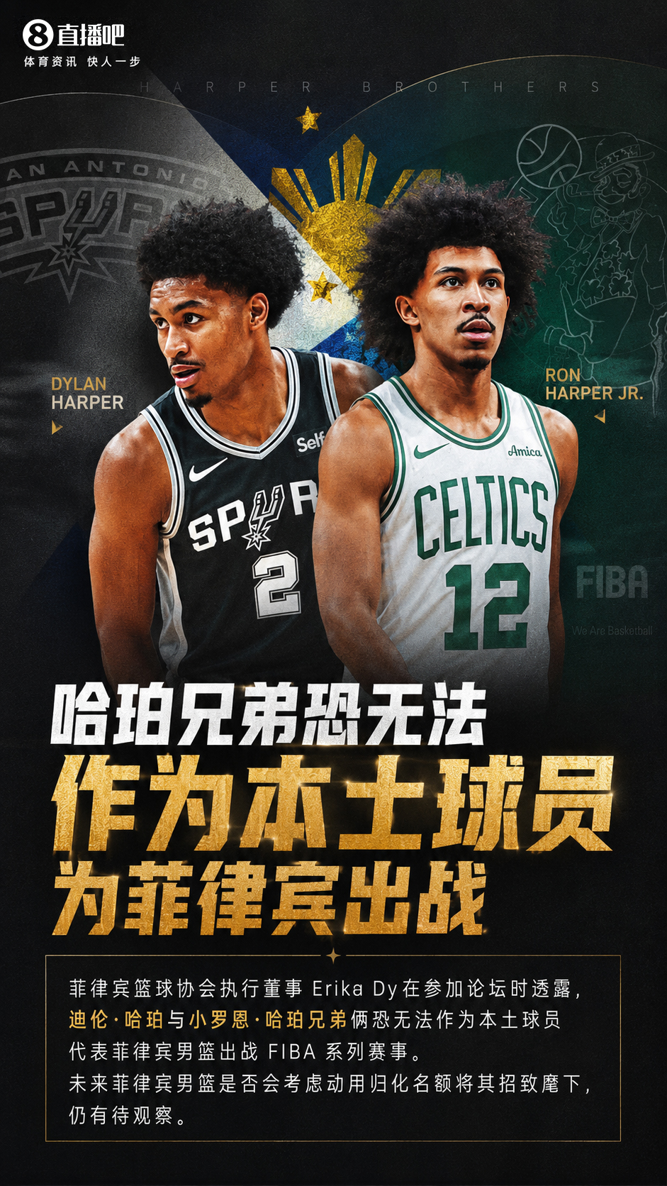 哈珀兄弟无缘以本土球员身份出战FIBA赛事 仅剩归化路径