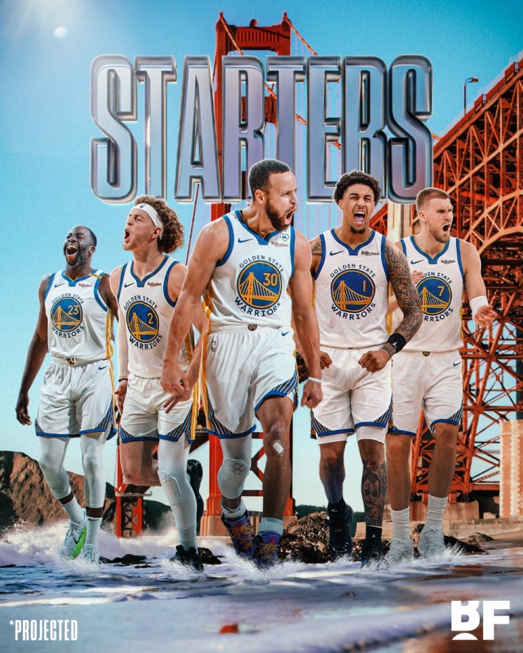 勇士新赛季阵容曝光 库里追梦领衔首发 霍福德替补压阵